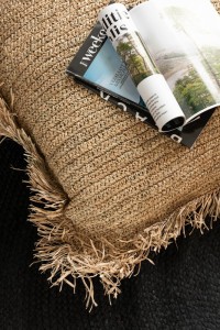 J-Line cushion Square Raffia - jute - natural - small