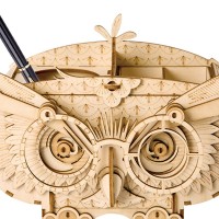 Robotime, 3D Houten Puzzel Uil/ Owl - Pennenbakje, TG405, 16,5x7,5x10cm