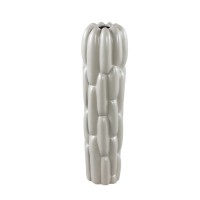 Seanis Grey Round Ceramic Vase Block Pattern S