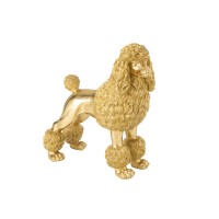 J-Line Poedel Staand Polyresin Goudkleurig Extra Large