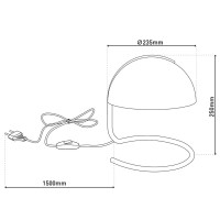 Table lamp "Burano" black, approx. 25 cm high, Ø 23.5 cm, made of chrome -colored metal and black glass, E27.