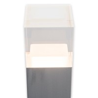 LED outer socket light "Leah" made of metal and plastic in steel-blank, integrated LED, path lights