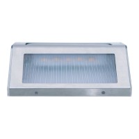 4 Set LED solar outer light, for outside, wall lamp-metal and plastic in steel-blank, with integrated LED