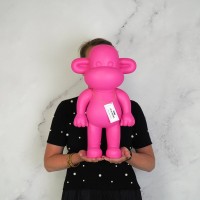 Ornament - Monkey Figurine 'The Legend'- Polyresin - Pink - 33x21x50cm