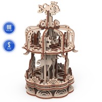 Mr. Playwood 3D Houten Puzzel Carousel klein, 10404, 12,5x12,5x17,5cm.