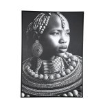 Romaan Black Polyester Painting Rectangle Woman L