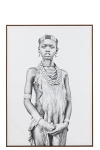 J-Line wall decoration Boy - canvas/wood - beige