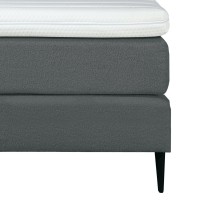 Mörgenn Bouclé Eenpersoons Boxspring Antraciet 90x210