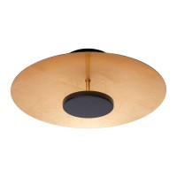 LED ceiling lamp "Firenze" metal ceiling lamp in black, and gold, LED firmly installed, lighting for living room, office or the entrance rod 30 cm diameter