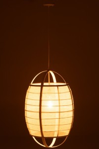 J-Line Hanging Lamp Ion Linen/Bamboo White Large