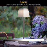 Solar battery lamp "Emmi" 38 cm high, umbrella Ø 13 cm, metal in blackberry and white plastic, for the outdoor area, dimmable CCT.