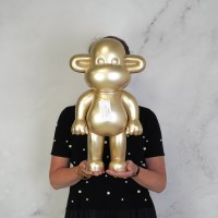 Ornament - Monkey Figurine 'The Legend' -Polyresin - Gold - 33x21x50cm