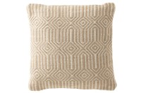 J-Line cushion Ibiza - polyester - natural/white