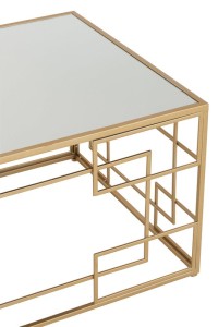 J-Line coffee table Lines - metal/glass - gold