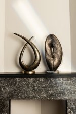 Kayen Gold Alu Loop Shaped Statue Rustic Finish
