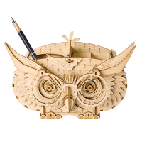 Robotime, 3D Houten Puzzel Uil/ Owl - Pennenbakje, TG405, 16,5x7,5x10cm
