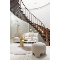 J-Line boom Pluimen - staal - goud/wit - large