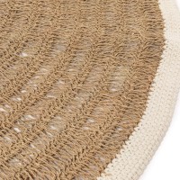 The Seagrass & Cotton Round Carpet - Natural White - 150