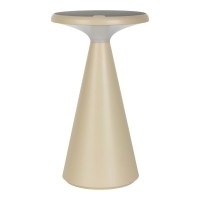 Solar battery table lamp "Palu" for outside and inside, made of plastic in beige, 20 cm high