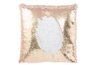 J-Line Cushion Reversible Sequin Champagne/White