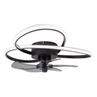 moderne LED Deckenleuchte "RICCIO" inklusive Ventilator, Nachtlichtfunktion, Dimmung und Lichttemperatureinstellung ist mit fest verbauten LEDs bestückt und hat einen ungefähren Øvon 58 cm.