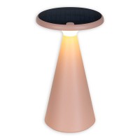 Solar battery table lamp "Palu" for outside and inside, made of plastic in pink, 20 cm high
