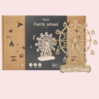 3D Puzzle Music Box Wood Ferris Wheel, Robotime, TGN01, 28.1 x 10 x 33.8 cm