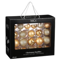 Kerstballen Set - 42 Stuks - Ø7 cm - Glas - Goud