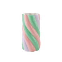 Vaas - Marshmellow - roze/mint/lila - 10,5x10,5x20cm