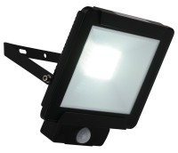 LED outer light "Radia" 30W with sensor, made of metal and glass in black, with integrated LED