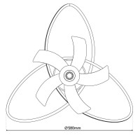 moderne LED Deckenleuchte "RICCIO" inklusive Ventilator, Nachtlichtfunktion, Dimmung und Lichttemperatureinstellung ist mit fest verbauten LEDs bestückt und hat einen ungefähren Øvon 58 cm.