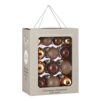 Kerstballen Set - 26 Stuks - Ø7 cm - Glas - Bruin
