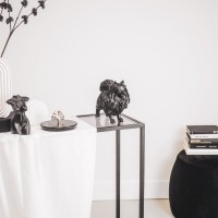 Ornament - Pomeranian Dog - Polyresin - Black - 23x10x18cm