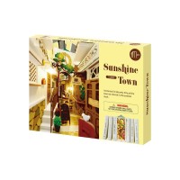 DIY Book Nook Bookend Sunshine Town, Robotime, TGB02, 18.5x10x24.2cm