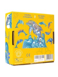 Logic Giochi Mandala Wooden Jigsaw Puzzle Dolphin/Dolphin, 28.4x26 cm