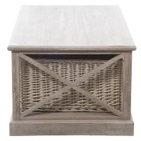 J -Line Coffee Table Rectangle - 2 sliders and 1 basket - Wood - Gray