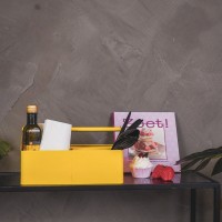 Opbergdoos - Organizer - Metaal - Geel - 30x17x17cm