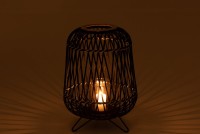 J-Line lantern On Foot - bamboo - black/natural - medium