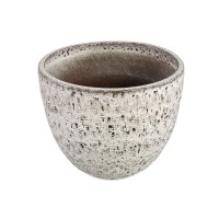 Elana White Round Ceramic Pot With Grey PatternXXL
