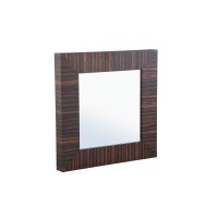 Tiess Brown Wooden Veneer Mirror Straight Frame