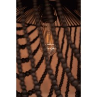 De Houten Kralenkroonluchter - Zwart - L