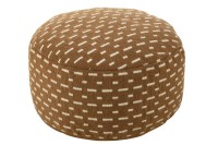 J-Line Pouf Round Lines Outdoor Polyester Brown/White