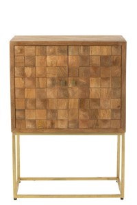 J-Line Nino Cabinet on Stand Metal/Mango Wood Natural/Gold