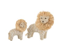 J-Line Lion Poly/Raffia White/Natural Large