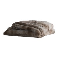 Linde Beige Faux Fur Plaid In Giftbox 150 X 200