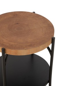 J-Line Side table Bio MDF/Iron Black/Natural