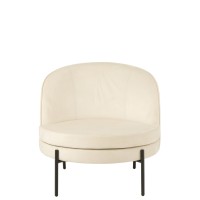 J-Line Zetel Ijzer Gebroken Wit/Zwart