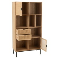 J-Line Kast Vakken Mdf/Metaal Naturel/Zwart