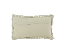 J-Line cushion Rectangle Lace - cotton - light green