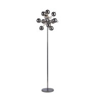 Standing lamp "explosion" in chrome, floor lamp made of metal and glass, chrome, G9, floor lamp 169 cm high